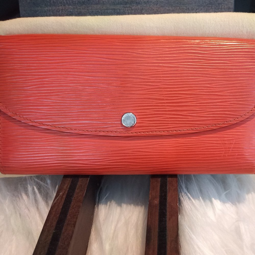 Stunning EUC LV Epi Portefeuille Emilie Long Wallet Orange (Piment) & Fuchsia - Picture 13 of 13